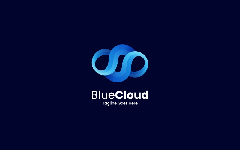 Blue Cloud Gradient Logo Style Logo Template