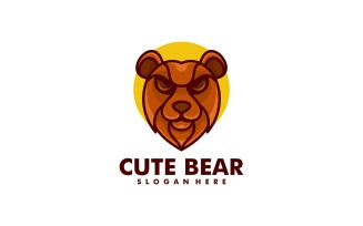 Cute Bear Simple Mascot Logo