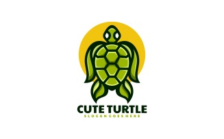 Cute Turtle Mascot Logo Template