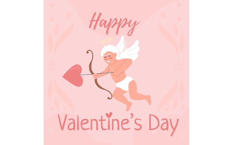 Happy Valentine Day Greeting Card Template Illustration