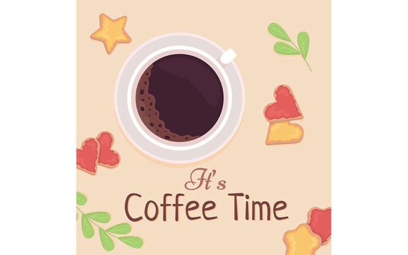 It is Coffee Time Card Template Illustration