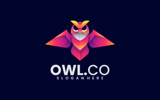 Owl Gradient Color Logo Template