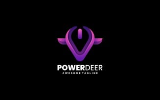 Power Deer Gradient Logo Style