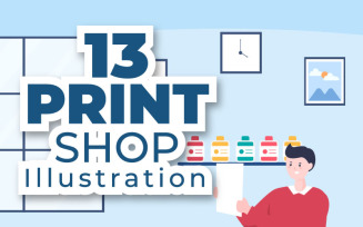 13 Print Shop Design Illustration