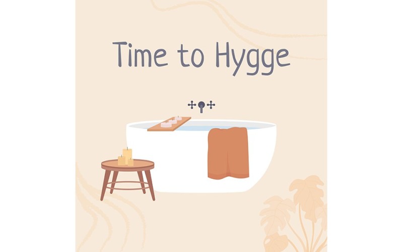 Time to Hygge Card Template Illustration
