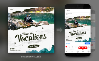 Travel And Tours Vacation Holiday Social Media Facebook And Instagram Post Banner Design Template
