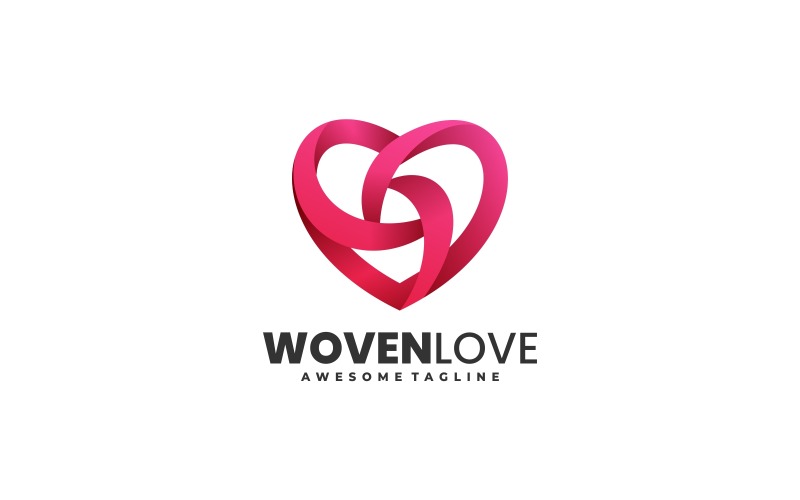 Woven Love Line Gradient Logo Logo Template