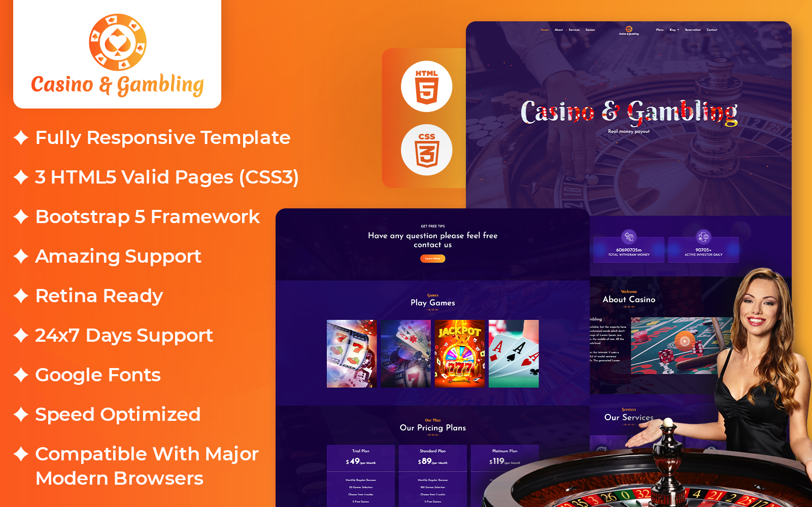 Kit Graphique #261544 Template Casino Web Design - Logo template Preview