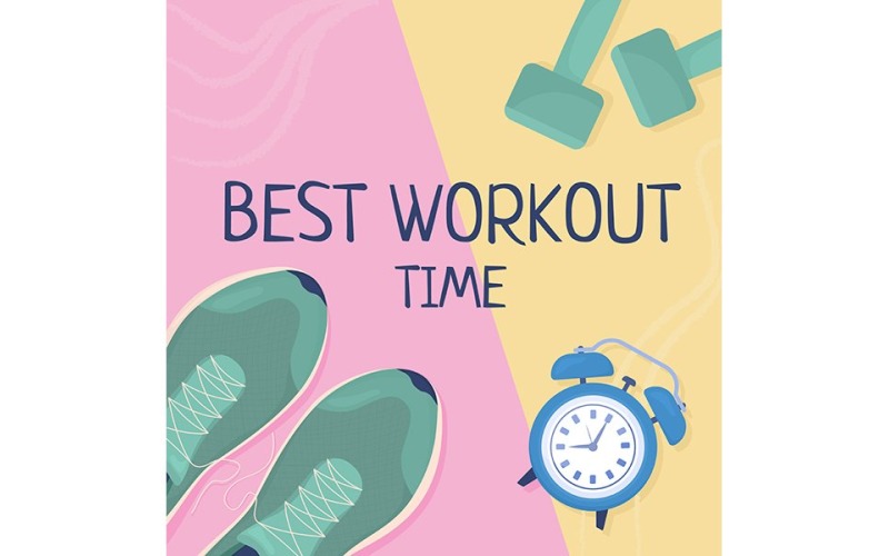 Best workout time card template Illustration