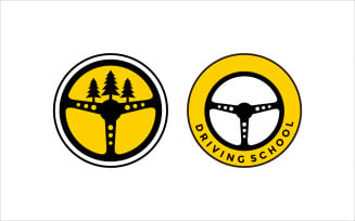 driving school vector logo design