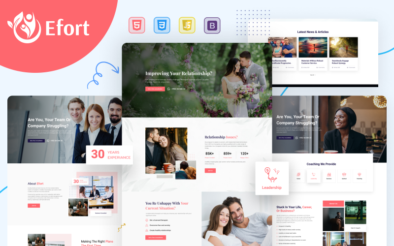 Efort - Life Coach HTML5 Template Website Template