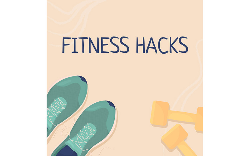 Fitness Hacks Card Template Illustration