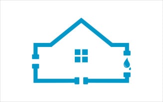 home plumbing service vector logo template