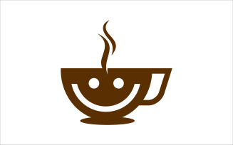 smile coffee vector logo template