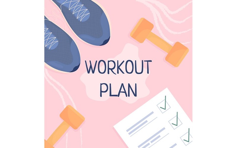 Workout Plan Card Template Illustration