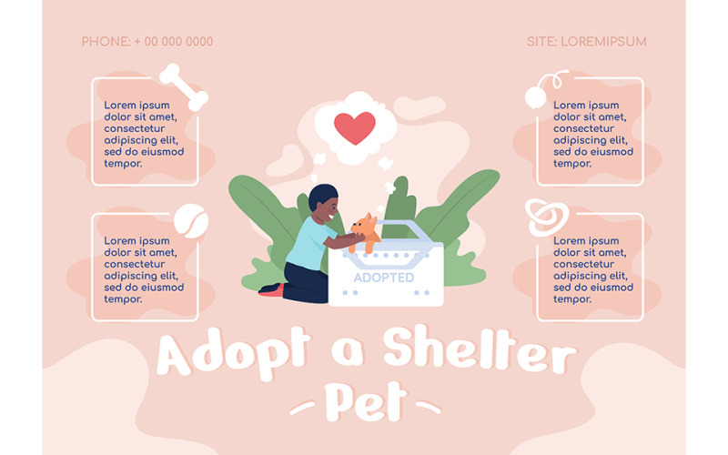 Adopt shelter pets banner template Illustration