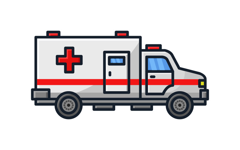 Ambulance illustrated in vector on background Vector Graphic