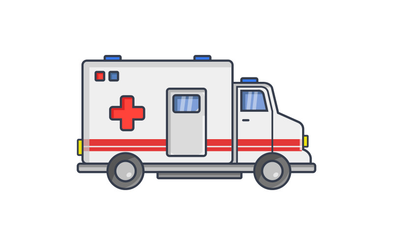 Ambulance illustrated in vector Vector Graphic