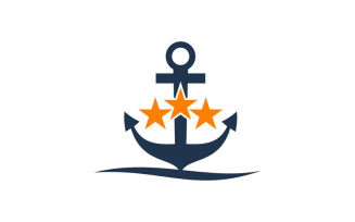 Anchor Star logo design template vector