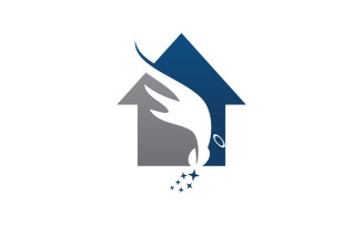 Angel Home Wings logo design template