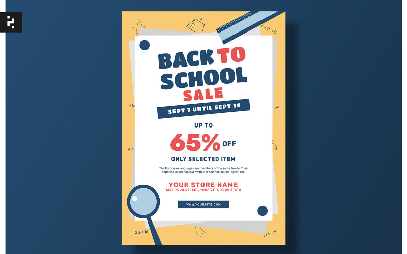 Back to School Sale Promotion Flyer Corporate Identity