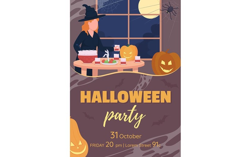 Halloween Party BannerTemplate Illustration