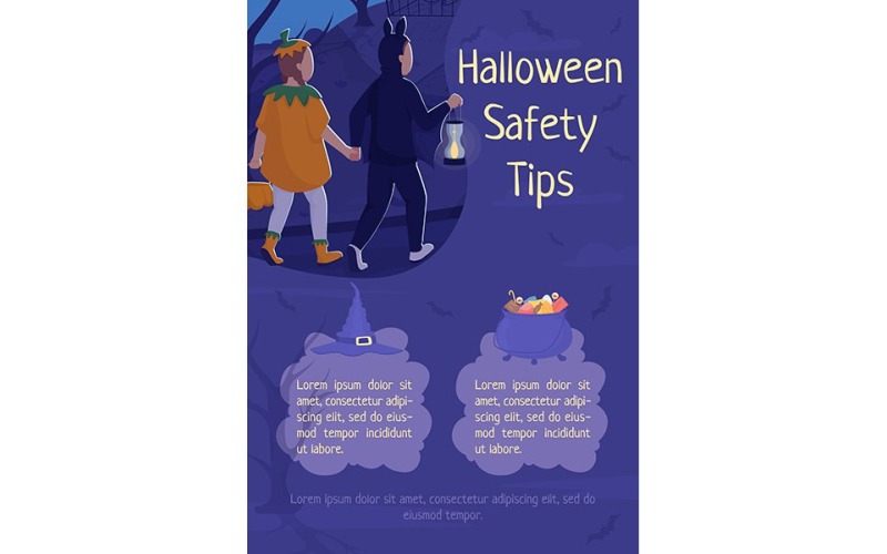 Halloween Safety Tips Banner Template Illustration