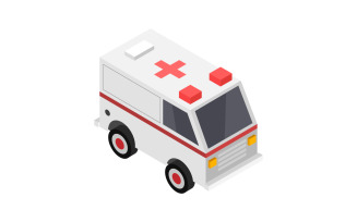 Isometric ambulance illustrated in vector
