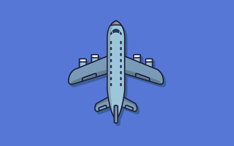 Isometric plane illustrated in vector Vector Graphic