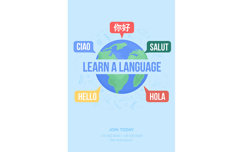 Learn Language Banner Template Illustration