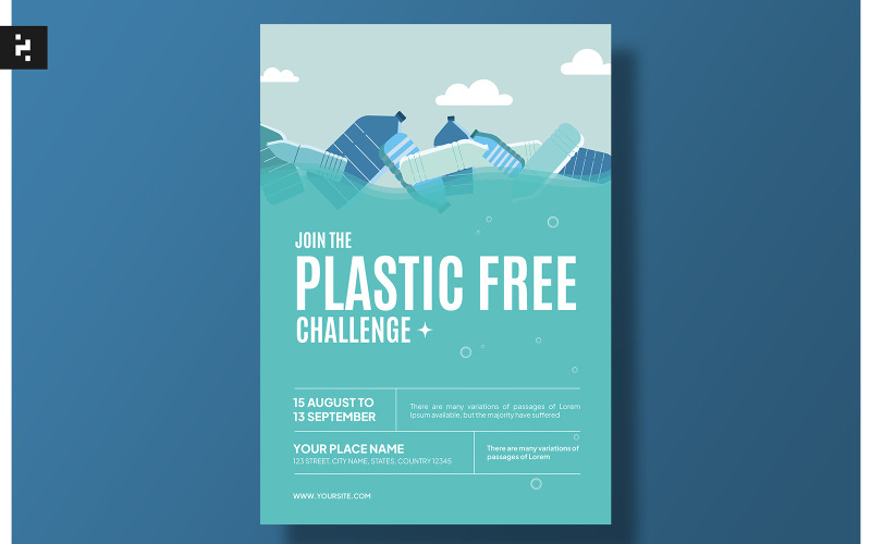 Plastic Waste Campaign Flyer Set Corporate Identity