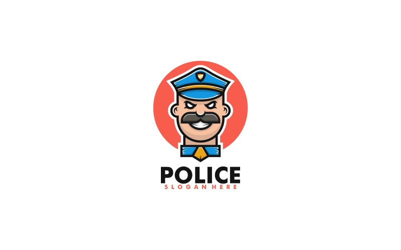 Police Mascot Cartoon Logo Logo Template