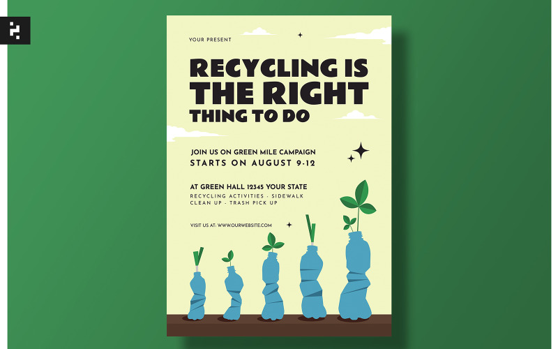 Reduce Reuse Recycle Environtment Flyer Corporate Identity