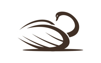 Swan animal bird logo design template vector