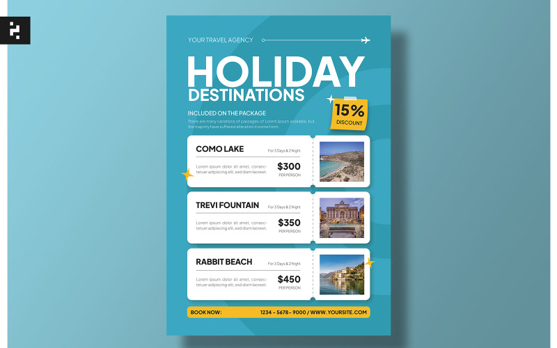Tour Holiday Package Flyer Corporate Identity
