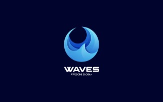 Waves Color Gradient Logo Template