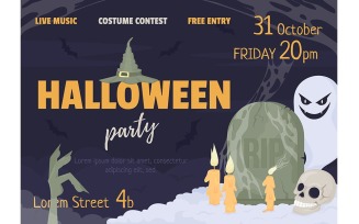 Halloween Party Banner Template