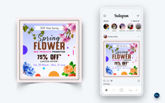 Spring Season Social Media Post Design Template-01