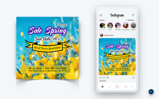 Spring Season Social Media Post Design Template-09