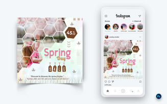 Spring Season Social Media Post Design Template-17