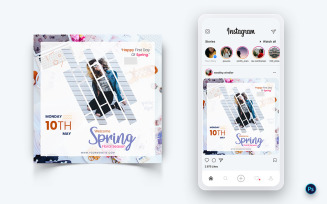 Spring Season Social Media Post Design Template-22