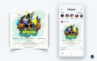 Spring Season Social Media Post Design Template-23