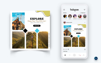 Travel Explorer and Tour Social Media Post Design Template-08
