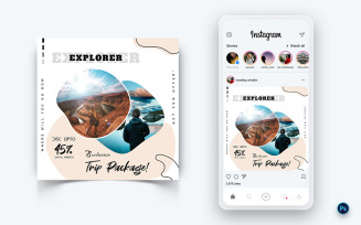 Travel Explorer and Tour Social Media Post Design Template-12