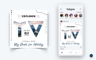 Travel Explorer and Tour Social Media Post Design Template-14