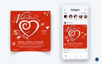Valentines Day Party Social Media Post Design Template-04