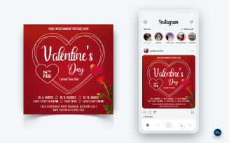 Valentines Day Party Social Media Post Design Template-08