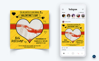 Valentines Day Party Social Media Post Design Template-13