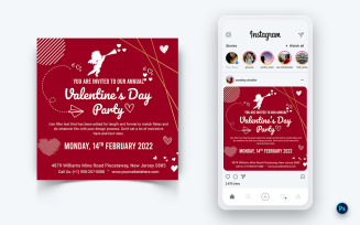 Valentines Day Party Social Media Post Design Template-14