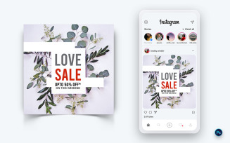 Valentines Day Party Social Media Post Design Template-16